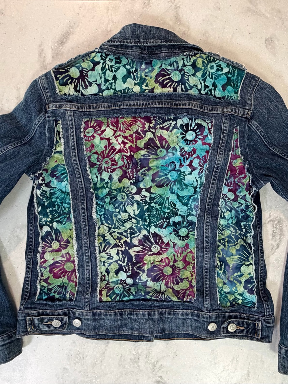 Up-Cycled Levi’s One of a Kind Floral Denim Jacket Size Large